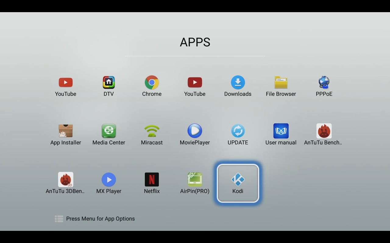 Start přístroje a uživatelské prostředí Mecool