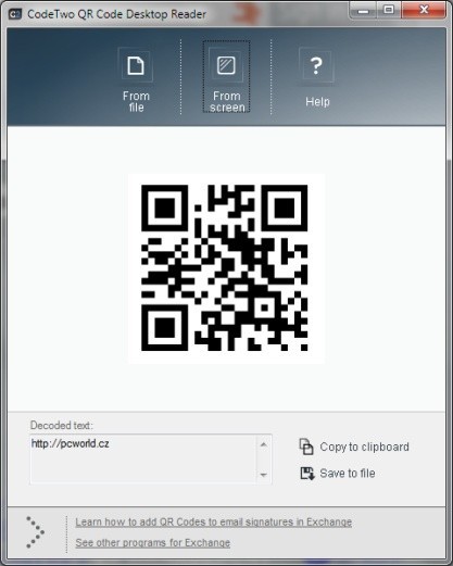 QR Code Desktop Reader je čtečka QR kódů pro PC