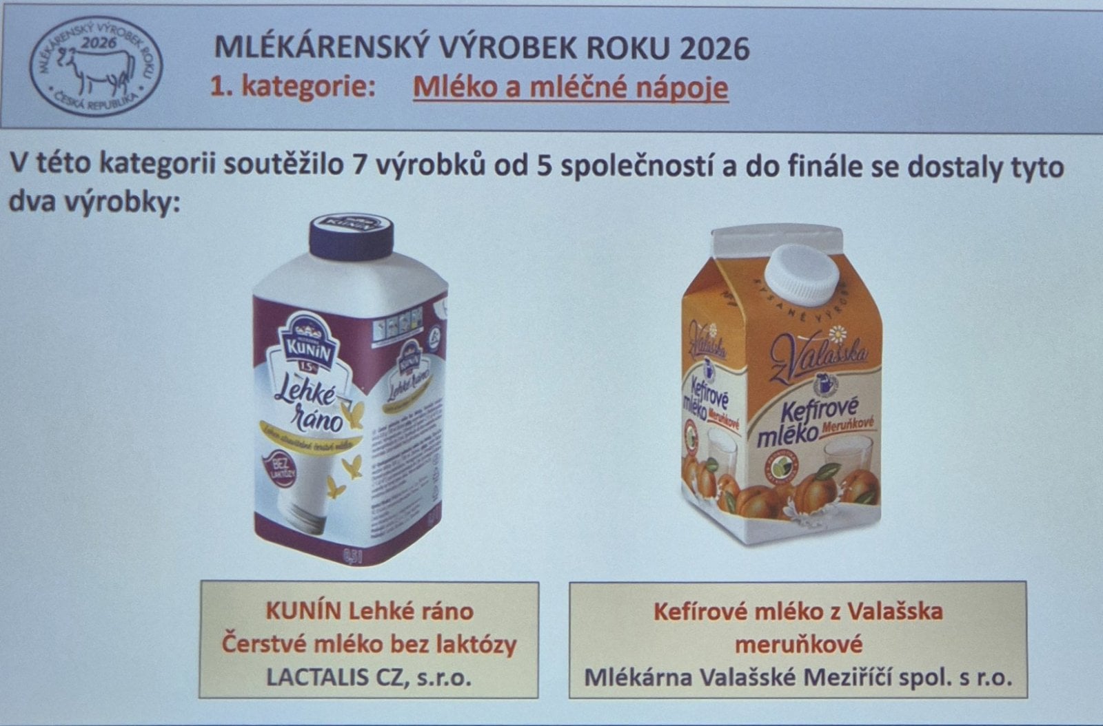 Mlékárenský výrobek roku 2026