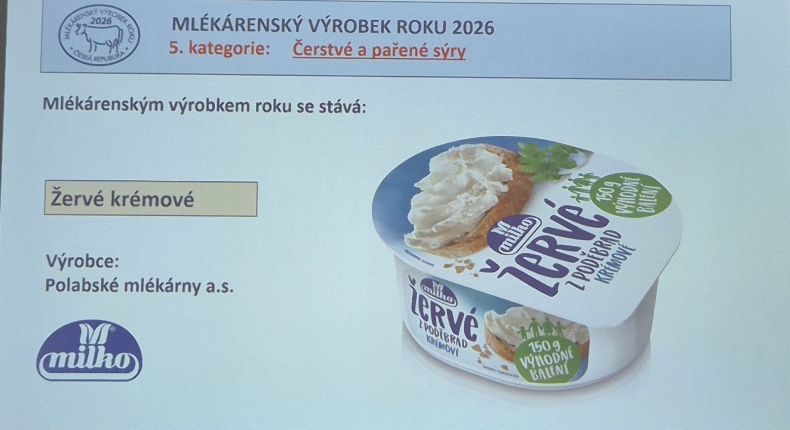 Mlékárenský výrobek roku 2026