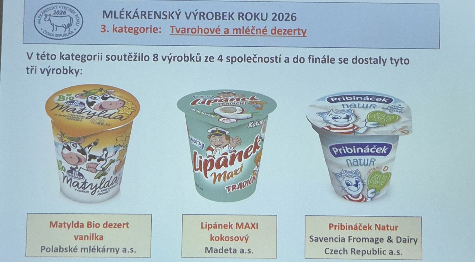 Mlékárenský výrobek roku 2026