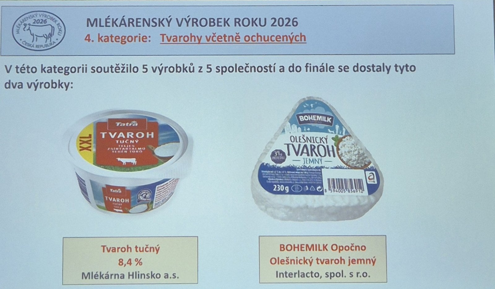 Mlékárenský výrobek roku 2026