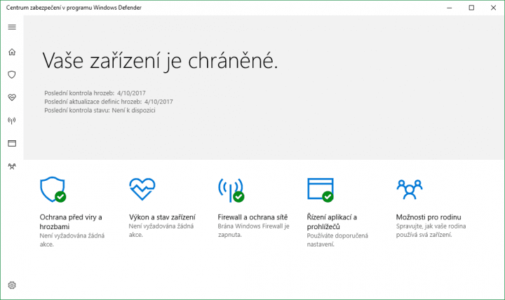 Prostředí Defenderu se proměnilo v Centrum zabezpečení