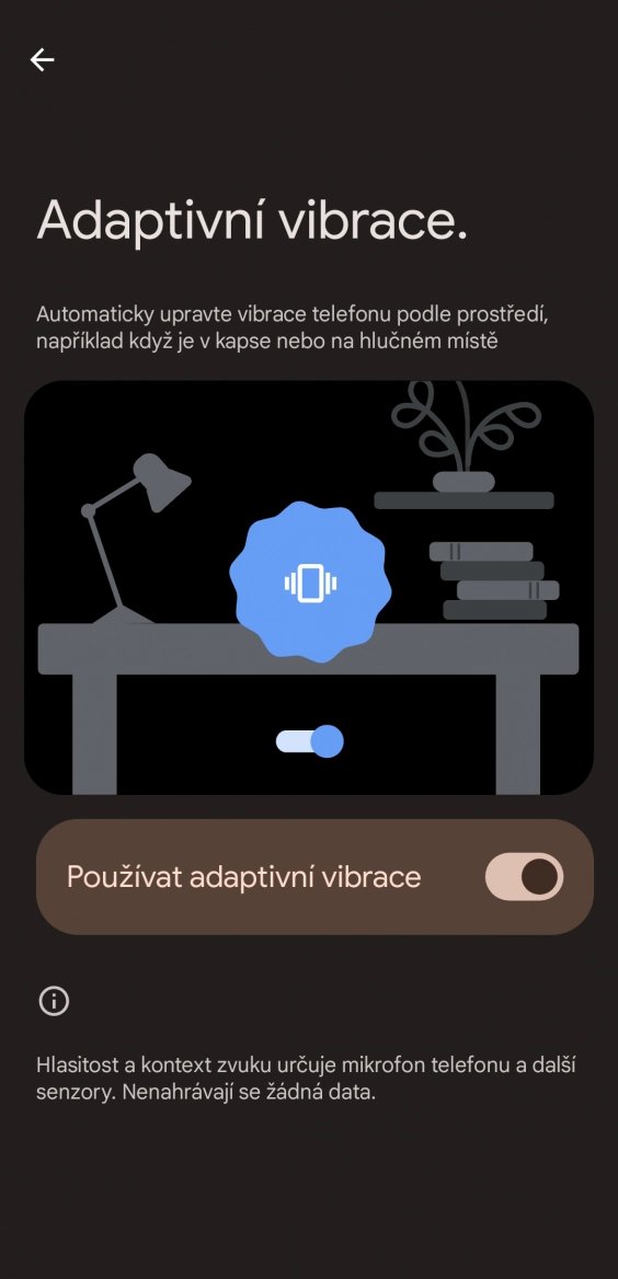 Adaptivní vibrace upravují sílu vibrací na základě okolního prostředí