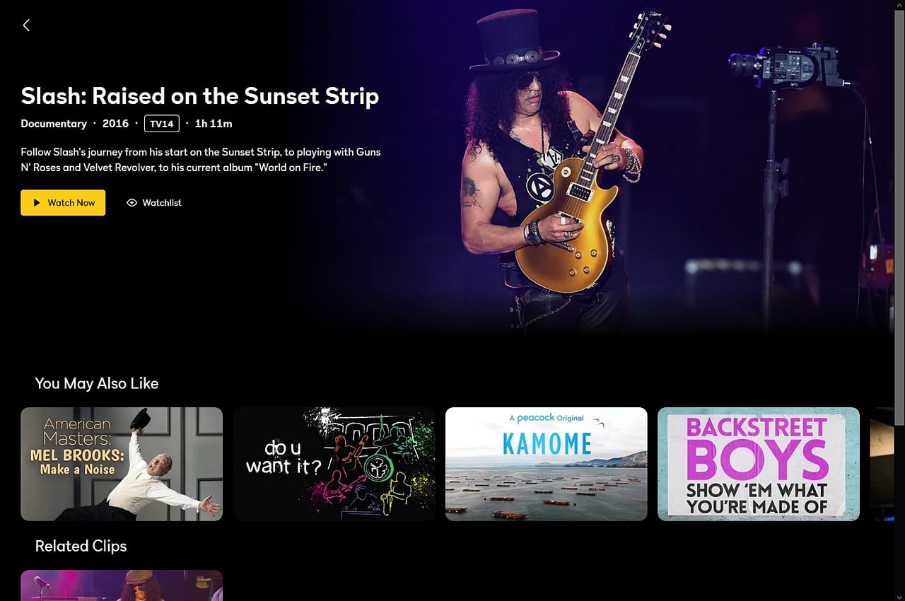 Peacock: sportovní sekce