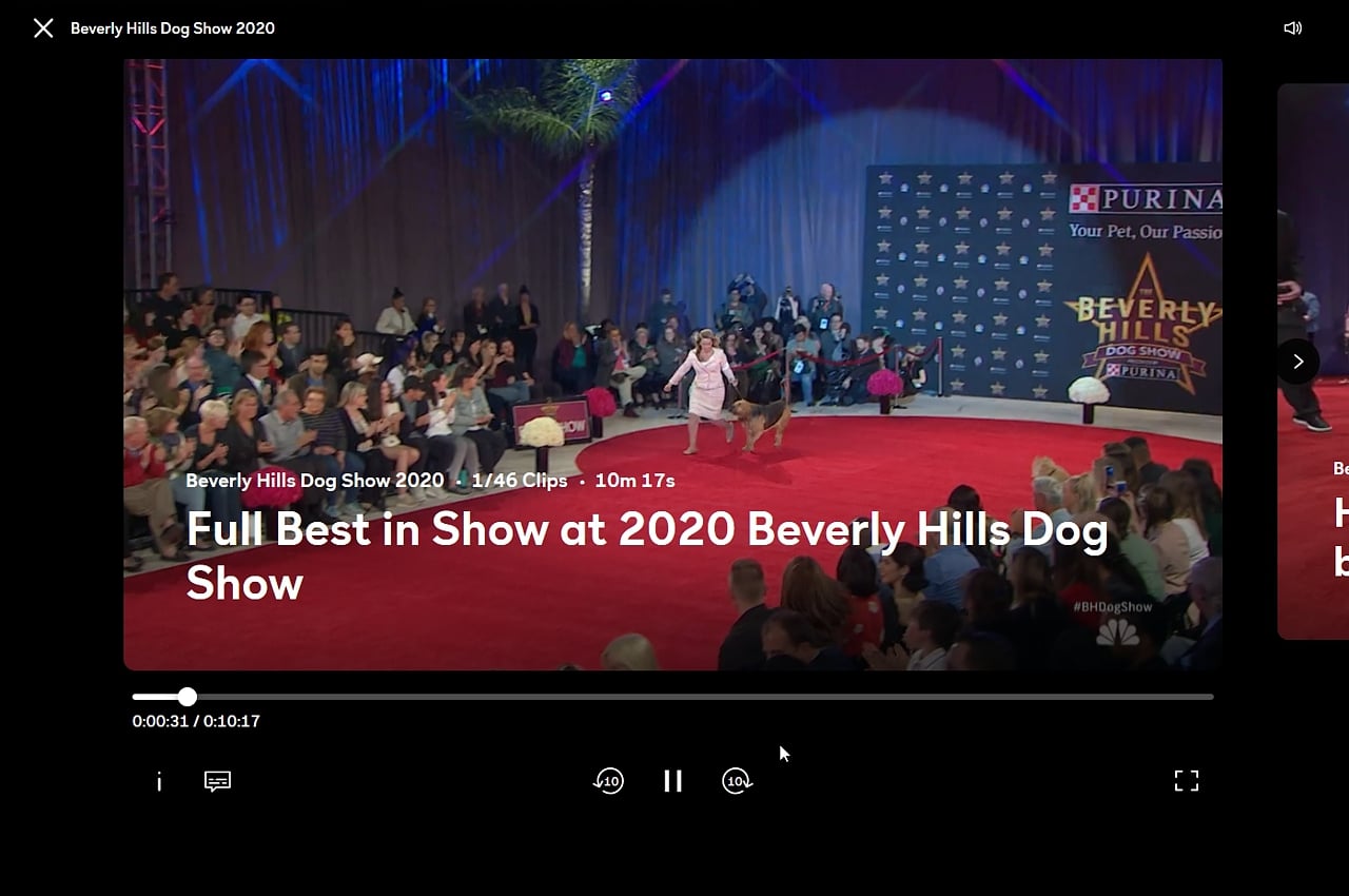 Peacock: sportovní sekce