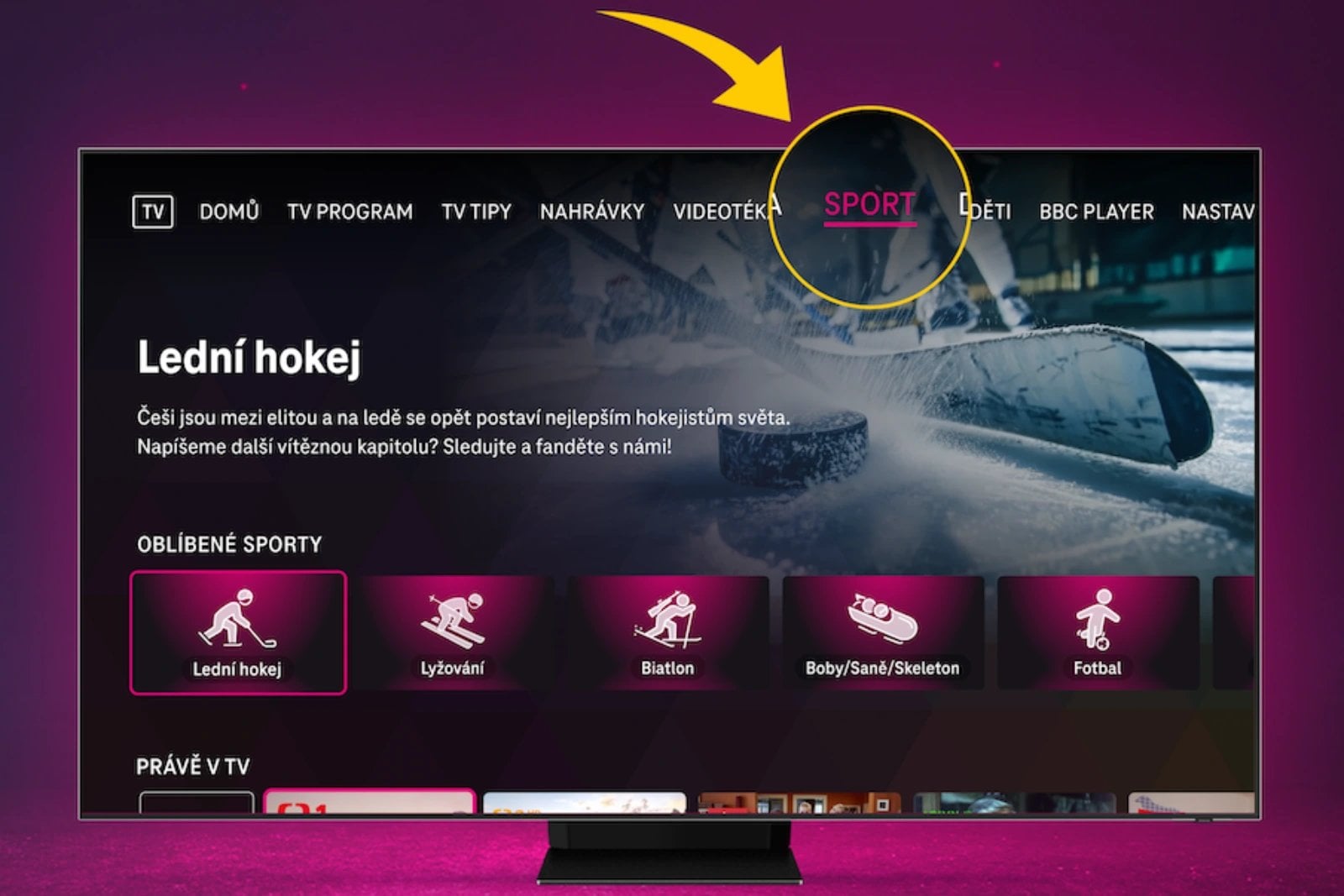 Sekce Sport v Magenta TV