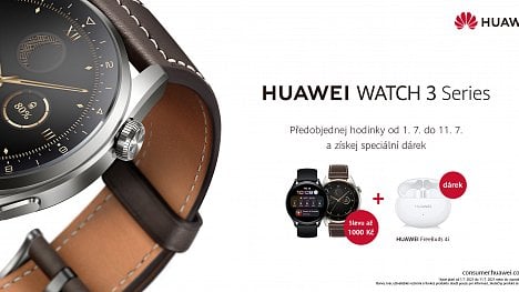 Náhledový obrázek - Připravte se, startuje předprodej chytrých hodinek HUAWEI WATCH 3. Kromě slevy získáte jako dárek sluchátka