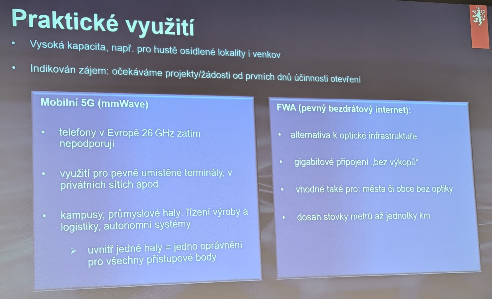 Praktické využití frekvence 26 GHz podle ČTÚ