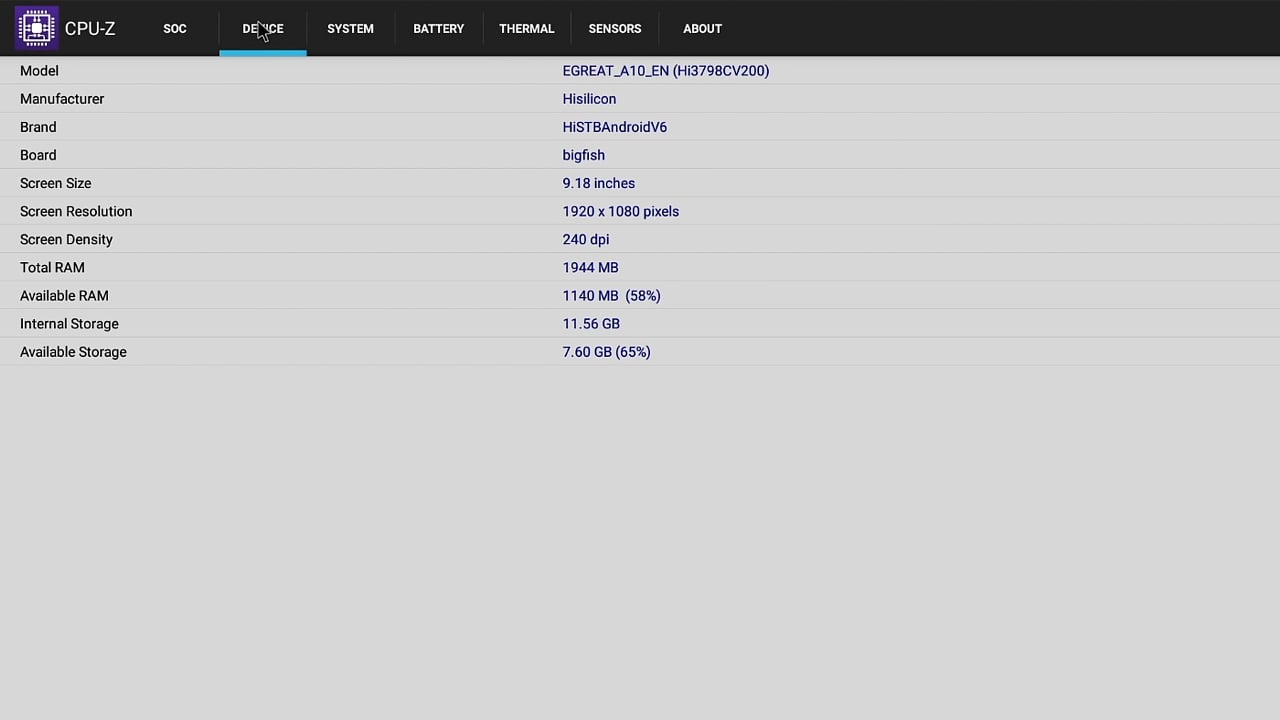 Egreat A10 - OS Android – aplikace a benchmarky