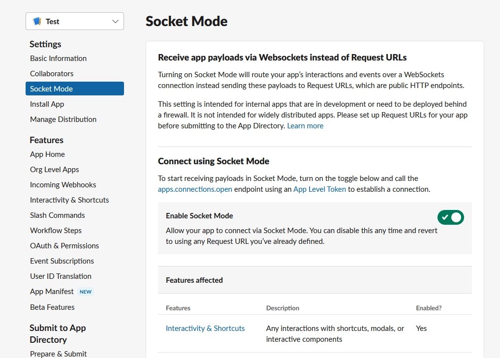Zapněte „Socket mode“
