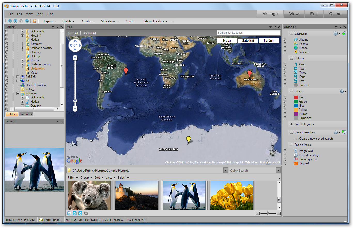 Lokalizace fotografií na mapě Google.
