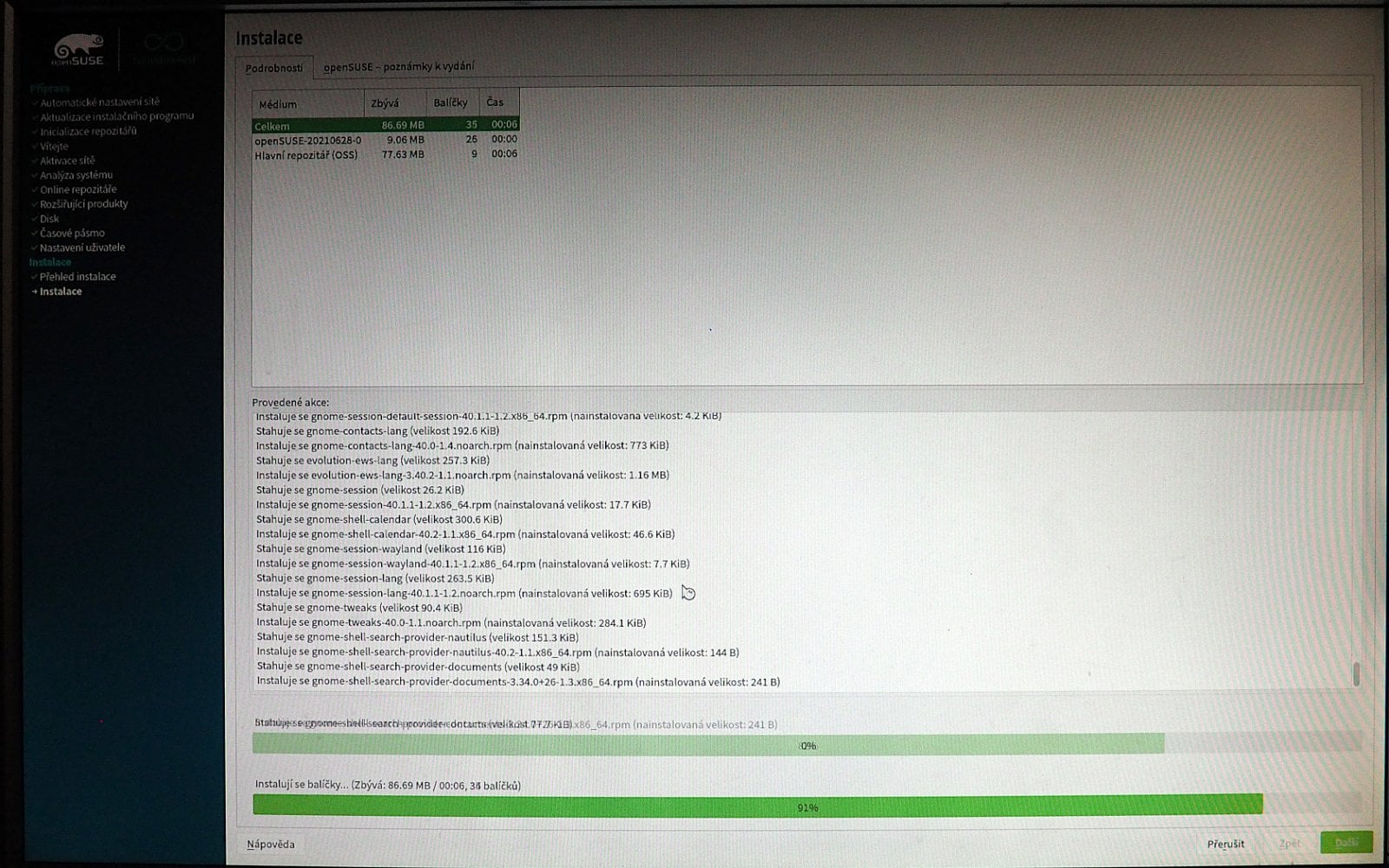 GNOME 40 v openSUSE Tumbleweed