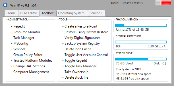 WinTK usnadní život administrátorům Windows