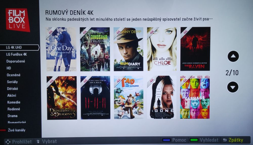 Filmbox Live-LG 4K UHD - filmy