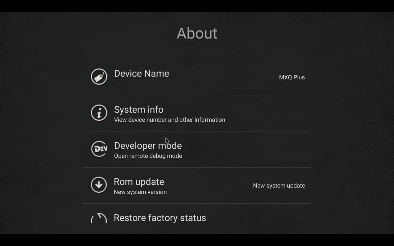 M12N Menu nastavení