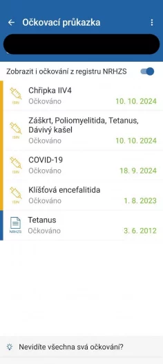 Mobilní aplikace EZKarta umí zobrazit i starší očkování u dětí i dospělých. (15. 20. 2024)