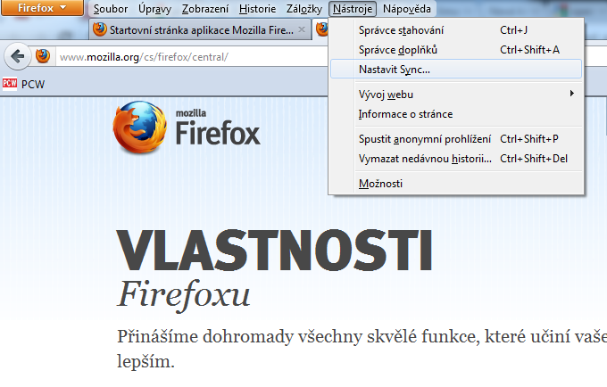 Firefox bookmarks sync