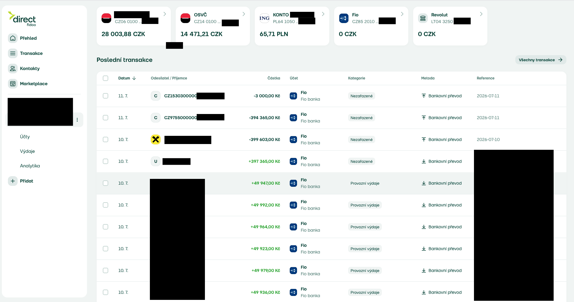 Direct Fidoo Multibanking. (09. 07. 2026)