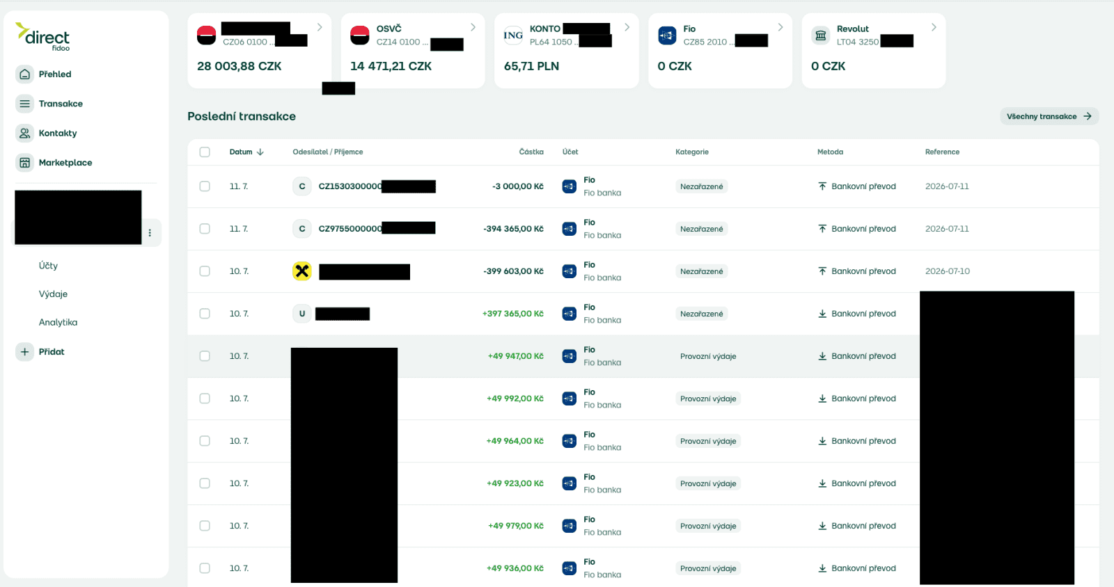 Direct Fidoo Multibanking. (09. 07. 2026)