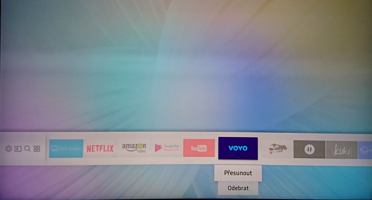 Samsung QLED - domovská obrazovka (tlačítko domečku)