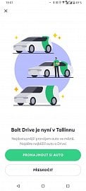 Přes mobilní aplikaci Bolt si lze pronajmout/půjčit auto. Zatím jen v Tallinu. (05/2021)
