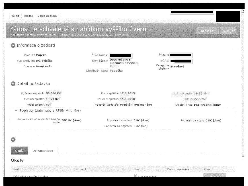 Nabídka vytisknutá přímo z intranetového systému. A kolik přeplatíme?