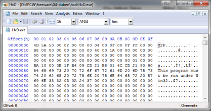 HxD otevře HEX soubory