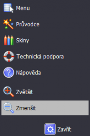 <p>Možnosti, kde najdete například skiny nebo průvodce nastavením</p>