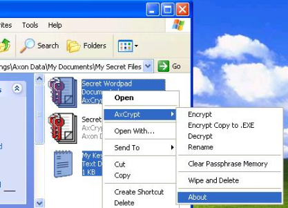 AxCrypt šifruje soubory