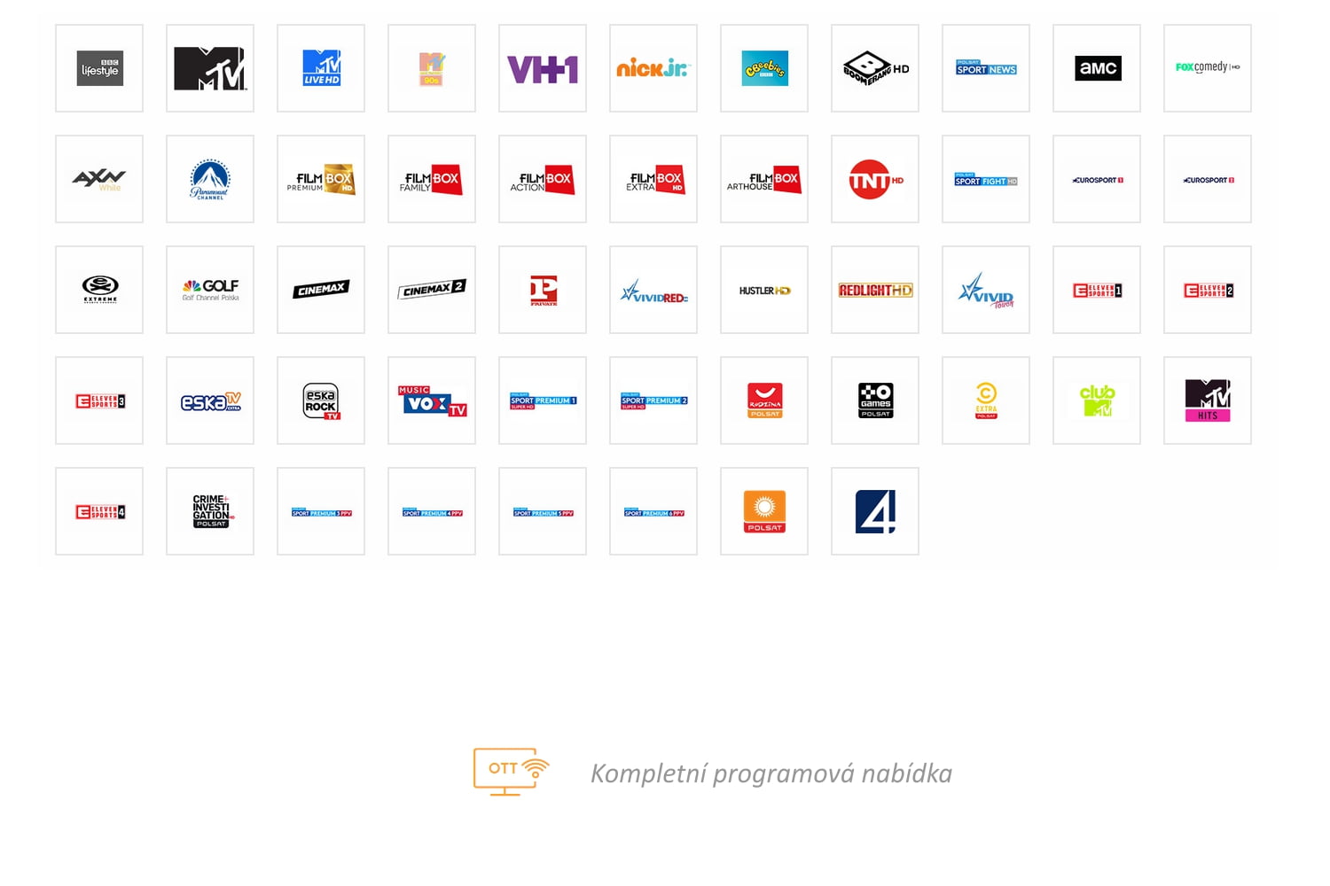 Programová nabídka OTT Cyfrowy Polsat