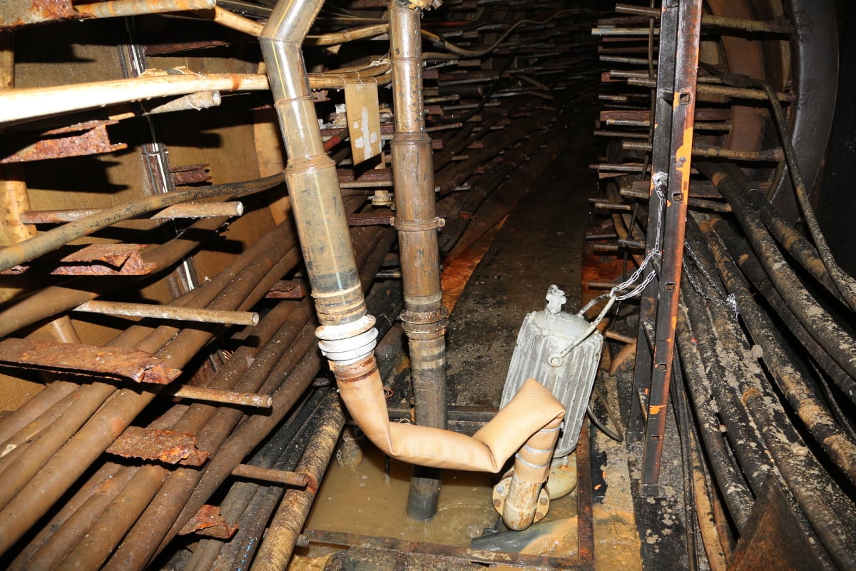 Nejhlubší místo kolektoru, asi 19 metrů pod zemí.