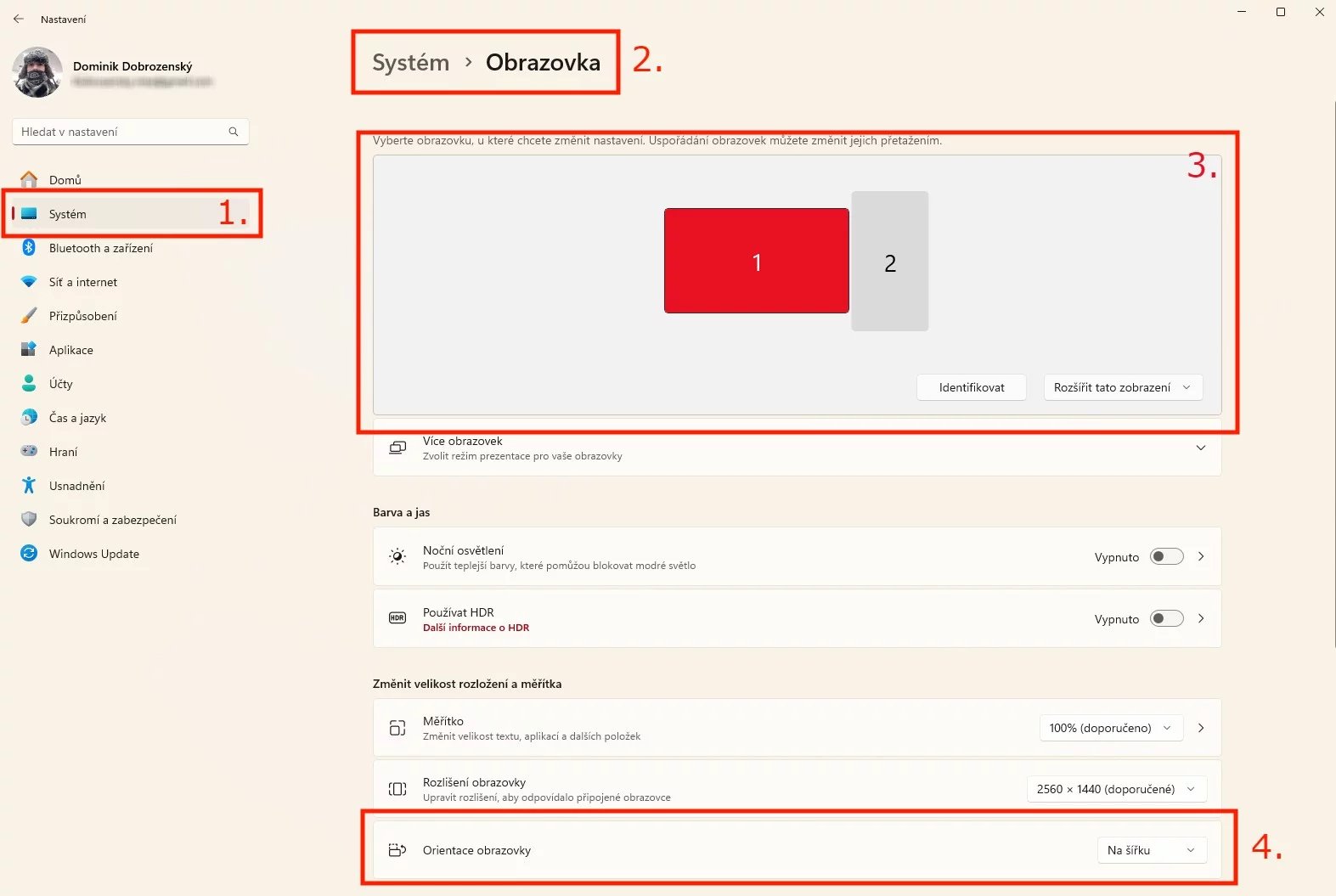 Otočení obrazovky zvládnete snadno v nastavení Windows