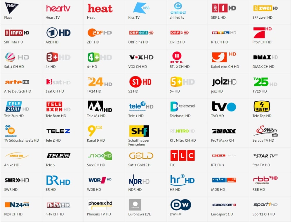 Swisscom TV Air - přehled programů Italiano+