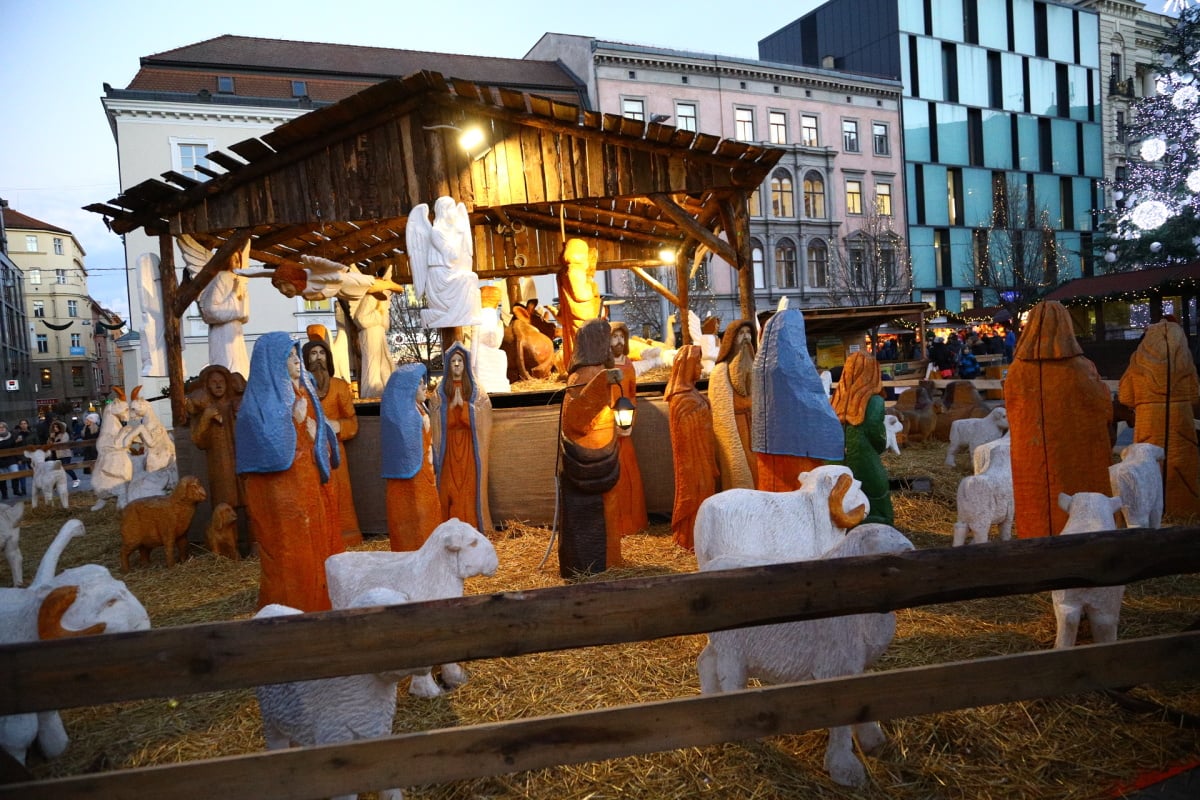 Vánoční trhy na náměstí Svobody v Brně