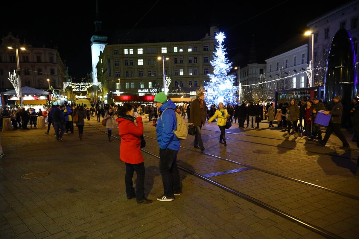 Vánoční trhy na náměstí Svobody v Brně