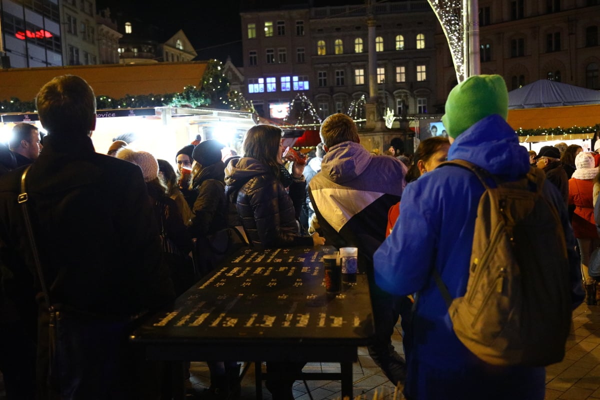 Vánoční trhy na náměstí Svobody v Brně