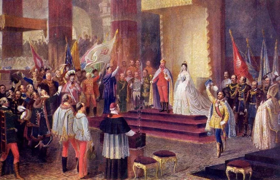 Korunovace Františka Josefa a Alžběty zvané Sisi
