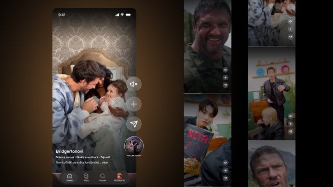 Vertikální feed v české verzi mobilní aplikace Netflix