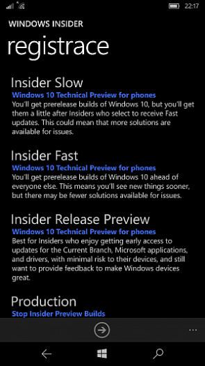 Windows 10 Mobile Insider Preview Build 10586.107