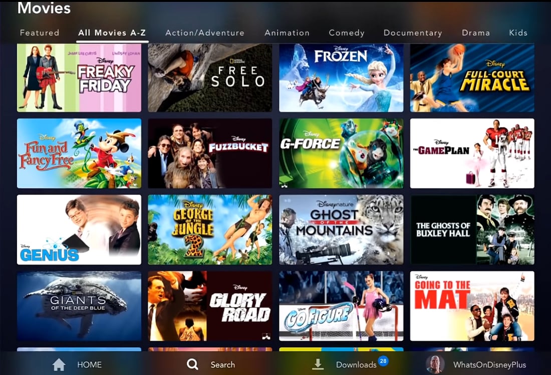 Abecední katalog filmů Disney+