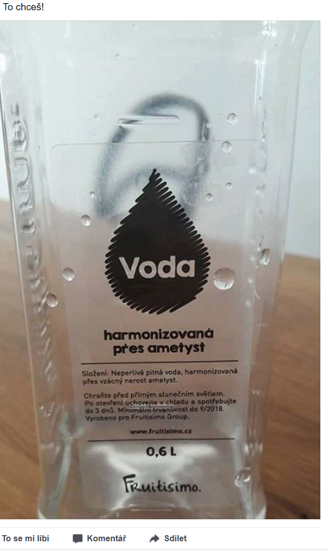 Harmonizovaná voda na facebooku