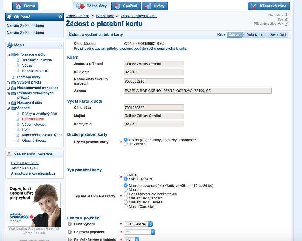 Waldviertler Sparkasse Bank. Internetové bankovnictví. 25.02.2015