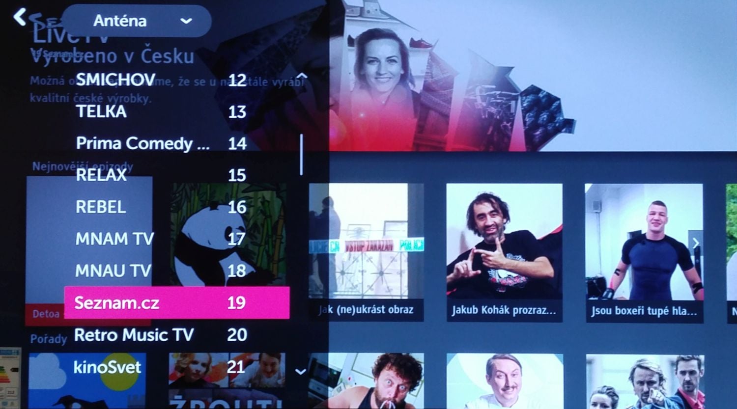 Seznam CZ TV - televize přes HbbTV.