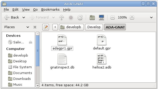 Použití překladače Ada