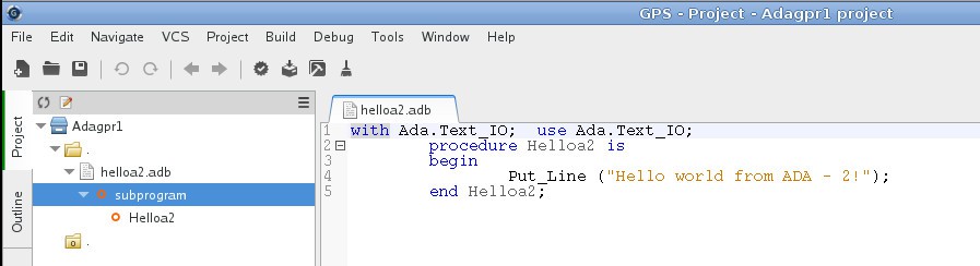 Použití překladače Ada