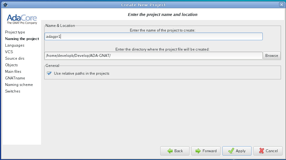 Použití překladače Ada