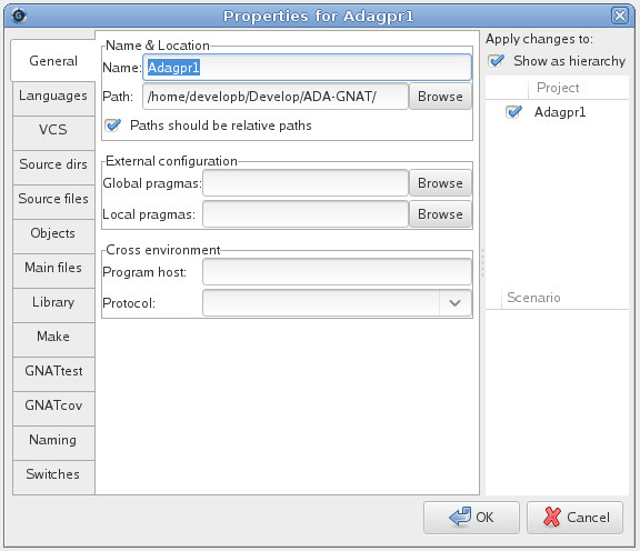 Použití překladače Ada
