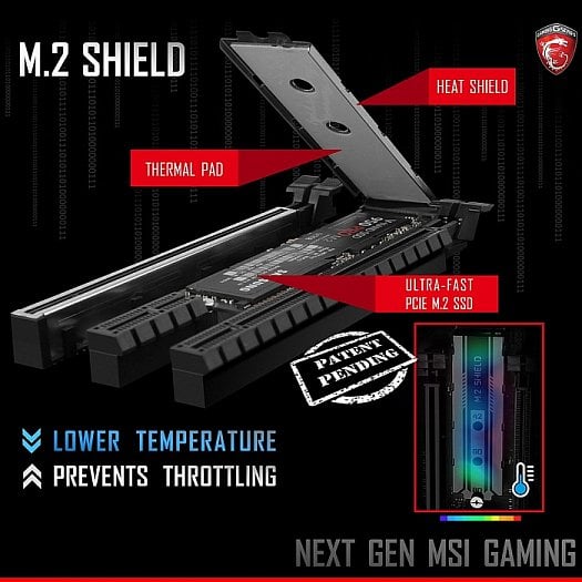 M.2 Shield na deskách MSI