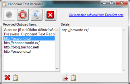 Clipboard Text Recorder si pamatuje veškerý obsah schránky